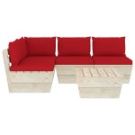 vidaXL Set mobilier grădină din paleți cu perne, 5 piese, lemn molid vidaXL Set mobilier grădină din paleți cu perne, 5 piese, lemn molid
