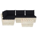 vidaXL Set mobilier grădină din paleți cu perne, 5 piese, lemn molid vidaXL Set mobilier grădină din paleți cu perne, 5 piese, lemn molid