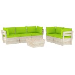 vidaXL Set mobilier grădină din paleți, 6 piese, cu perne, lemn molid vidaXL Set mobilier grădină din paleți, 6 piese, cu perne, lemn molid