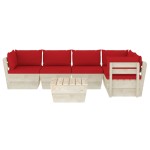 vidaXL Set mobilier grădină din paleți cu perne, 6 piese, lemn molid vidaXL Set mobilier grădină din paleți cu perne, 6 piese, lemn molid
