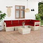 vidaXL Set mobilier grădină din paleți cu perne, 6 piese, lemn molid vidaXL Set mobilier grădină din paleți cu perne, 6 piese, lemn molid