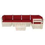 vidaXL Set mobilier grădină din paleți cu perne, 6 piese, lemn molid vidaXL Set mobilier grădină din paleți cu perne, 6 piese, lemn molid