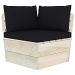 vidaXL Set mobilier grădină din paleți, 7 piese, cu perne, lemn molid vidaXL Set mobilier grădină din paleți, 7 piese, cu perne, lemn molid