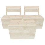 vidaXL Set mobilier grădină din paleți, 3 piese, lemn de molid tratat vidaXL Set mobilier grădină din paleți, 3 piese, lemn de molid tratat