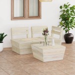 vidaXL Set mobilier de grădină paleți, 3 piese, lemn de molid tratat vidaXL Set mobilier de grădină paleți, 3 piese, lemn de molid tratat