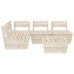 vidaXL Set mobilier grădină din paleți, 5 piese, lemn de molid tratat vidaXL Set mobilier grădină din paleți, 5 piese, lemn de molid tratat