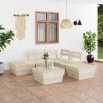 vidaXL Set mobilier palet pentru grădină 6 piese lemn de molid tratat vidaXL Set mobilier palet pentru grădină 6 piese lemn de molid tratat