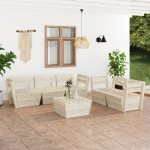 vidaXL Set mobilier grădină din paleți, 6 piese, lemn de molid tratat vidaXL Set mobilier grădină din paleți, 6 piese, lemn de molid tratat