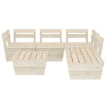 vidaXL Set mobilier grădină din paleți, 6 piese, lemn de molid tratat vidaXL Set mobilier grădină din paleți, 6 piese, lemn de molid tratat