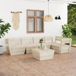 vidaXL Set mobilier palet pentru grădină 6 piese lemn de molid tratat vidaXL Set mobilier palet pentru grădină 6 piese lemn de molid tratat