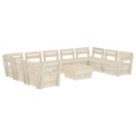 vidaXL Set mobilier grădină paleți, 10 piese, lemn de molid tratat vidaXL Set mobilier grădină paleți, 10 piese, lemn de molid tratat