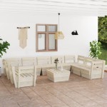 vidaXL Set mobilier grădină paleți, 10 piese, lemn de molid tratat vidaXL Set mobilier grădină paleți, 10 piese, lemn de molid tratat