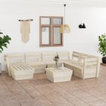 vidaXL Set mobilier de grădină din palet 8 piese lemn de molid tratat vidaXL Set mobilier de grădină din palet 8 piese lemn de molid tratat