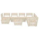 vidaXL Set mobilier de grădină din palet 8 piese lemn de molid tratat vidaXL Set mobilier de grădină din palet 8 piese lemn de molid tratat