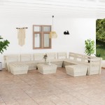 vidaXL Set mobilier de grădină din paleți, 11 piese, lemn molid tratat vidaXL Set mobilier de grădină din paleți, 11 piese, lemn molid tratat