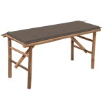 vidaXL Bancă de grădină pliabilă cu pernă, 118 cm, bambus vidaXL Bancă de grădină pliabilă cu pernă, 118 cm, bambus