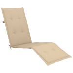 vidaXL Șezlong exterior, suport picioare și pernă, lemn masiv acacia vidaXL Șezlong exterior, suport picioare și pernă, lemn masiv acacia