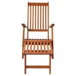 vidaXL Șezlong exterior, suport picioare și pernă, lemn masiv acacia vidaXL Șezlong exterior, suport picioare și pernă, lemn masiv acacia