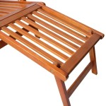 vidaXL Șezlong de exterior suport picioare și pernă, lemn masiv acacia vidaXL Șezlong de exterior suport picioare și pernă, lemn masiv acacia