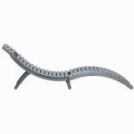 vidaXL Șezlong de grădină cu pernă gri, lemn masiv de acacia vidaXL Șezlong de grădină cu pernă gri, lemn masiv de acacia