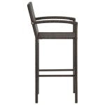 vidaXL Set bar exterior cu cotieră, 5 piese, maro, poliratan