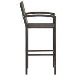 vidaXL Set bar exterior cu cotieră, 5 piese, maro, poliratan
