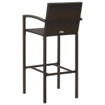 vidaXL Set bar exterior cu cotieră, 5 piese, maro, poliratan