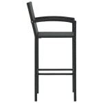 vidaXL Set bar exterior cu cotieră, 5 piese, negru, poliratan
