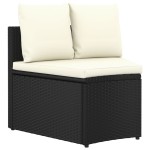 vidaXL Set mobilier de grădină cu perne, 9 piese, negru, poliratan
