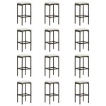 vidaXL Set bar de grădină cu perne, 16 piese, maro, poliratan