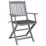 vidaXL Scaune pliante de exterior cu perne 6 buc. lemn masiv de acacia vidaXL Scaune pliante de exterior cu perne 6 buc. lemn masiv de acacia