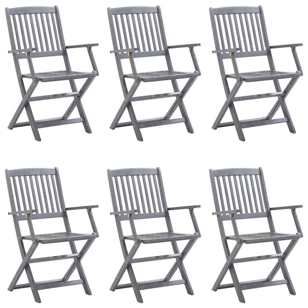 vidaXL Scaune pliante de exterior cu perne 6 buc. lemn masiv de acacia