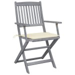 vidaXL Scaune pliante de exterior cu perne 6 buc. lemn masiv de acacia vidaXL Scaune pliante de exterior cu perne 6 buc. lemn masiv de acacia
