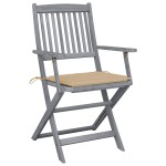 vidaXL Scaune pliante de exterior cu perne 6 buc. lemn masiv de acacia vidaXL Scaune pliante de exterior cu perne 6 buc. lemn masiv de acacia