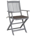 vidaXL Scaune pliante de exterior cu perne 6 buc. lemn masiv de acacia vidaXL Scaune pliante de exterior cu perne 6 buc. lemn masiv de acacia