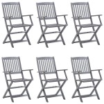 vidaXL Scaune pliante de exterior cu perne 6 buc. lemn masiv de acacia vidaXL Scaune pliante de exterior cu perne 6 buc. lemn masiv de acacia