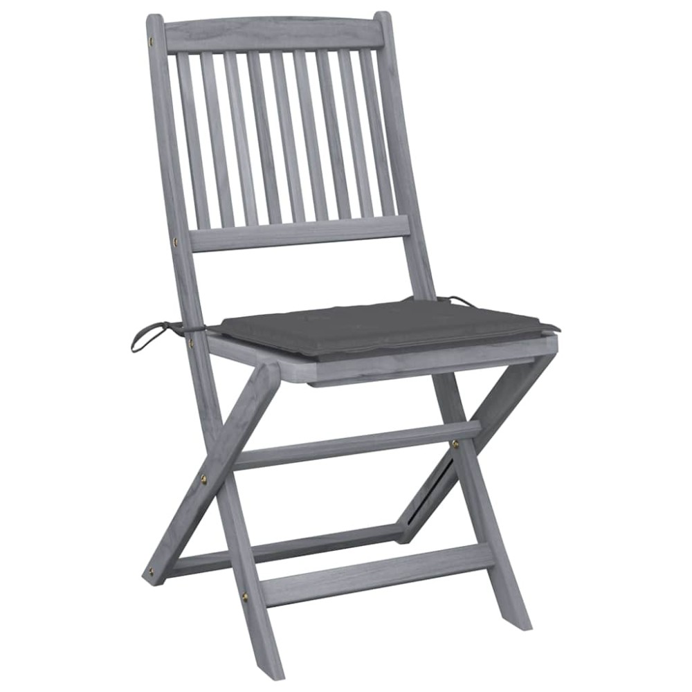vidaXL Scaune pliante de exterior cu perne 6 buc. lemn masiv de acacia