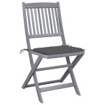 vidaXL Scaune pliante de exterior cu perne 6 buc. lemn masiv de acacia vidaXL Scaune pliante de exterior cu perne 6 buc. lemn masiv de acacia