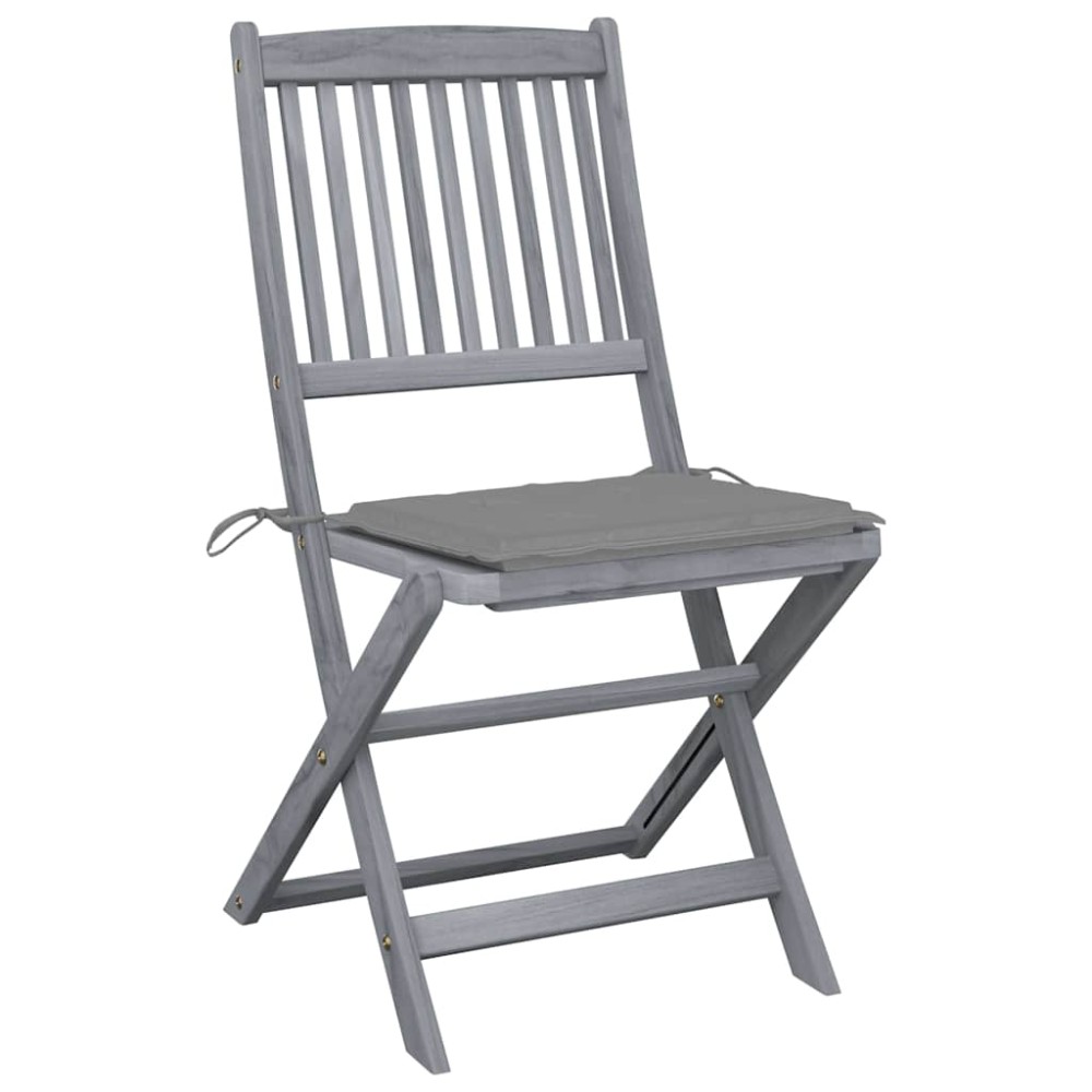 vidaXL Scaune pliante de exterior cu perne 6 buc. lemn masiv de acacia