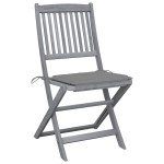 vidaXL Scaune pliante de exterior cu perne 6 buc. lemn masiv de acacia vidaXL Scaune pliante de exterior cu perne 6 buc. lemn masiv de acacia