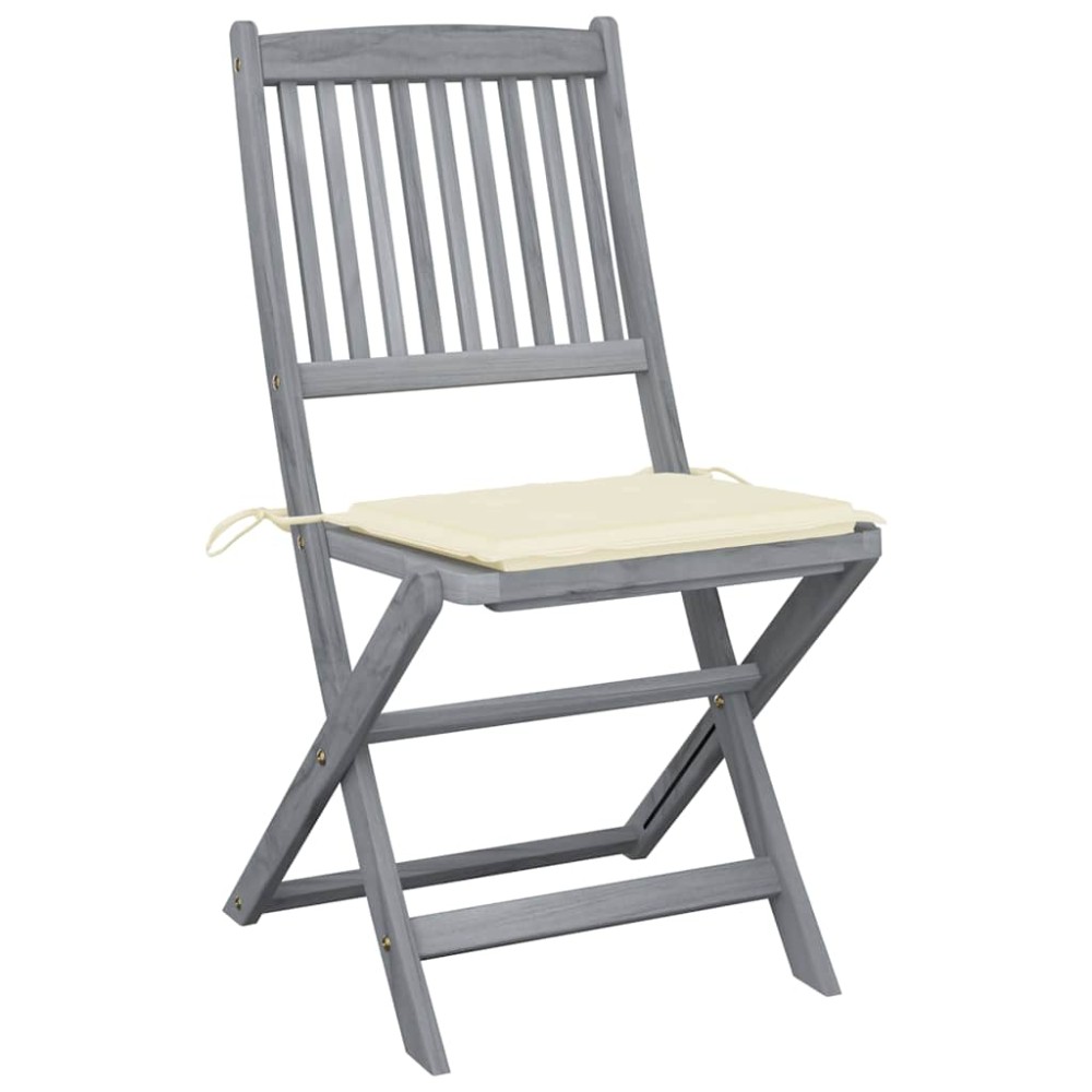 vidaXL Scaune pliante de exterior cu perne 6 buc. lemn masiv de acacia