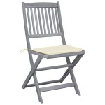 vidaXL Scaune pliante de exterior cu perne 6 buc. lemn masiv de acacia vidaXL Scaune pliante de exterior cu perne 6 buc. lemn masiv de acacia