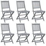 vidaXL Scaune pliante de exterior cu perne 6 buc. lemn masiv de acacia vidaXL Scaune pliante de exterior cu perne 6 buc. lemn masiv de acacia