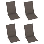 vidaXL Scaune grădină cu perne gri taupe, 4 buc., lemn masiv de tec vidaXL Scaune grădină cu perne gri taupe, 4 buc., lemn masiv de tec