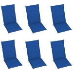 vidaXL Scaune grădină cu perne albastru regal, 6 buc., lemn masiv tec vidaXL Scaune grădină cu perne albastru regal, 6 buc., lemn masiv tec