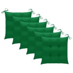 vidaXL Scaune de grădină cu perne, 6 buc., verde, lemn masiv de tec vidaXL Scaune de grădină cu perne, 6 buc., verde, lemn masiv de tec