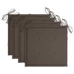 vidaXL Scaune de grădină cu perne gri taupe, 4 buc., lemn masiv de tec vidaXL Scaune de grădină cu perne gri taupe, 4 buc., lemn masiv de tec