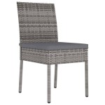 vidaXL Set mobilier de grădină, 3 piese, gri, poliratan