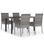 vidaXL Set mobilier de grădină, 5 piese, gri, poliratan vidaXL Set mobilier de grădină, 5 piese, gri, poliratan