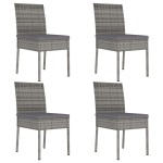 vidaXL Set mobilier de grădină, 5 piese, gri, poliratan vidaXL Set mobilier de grădină, 5 piese, gri, poliratan